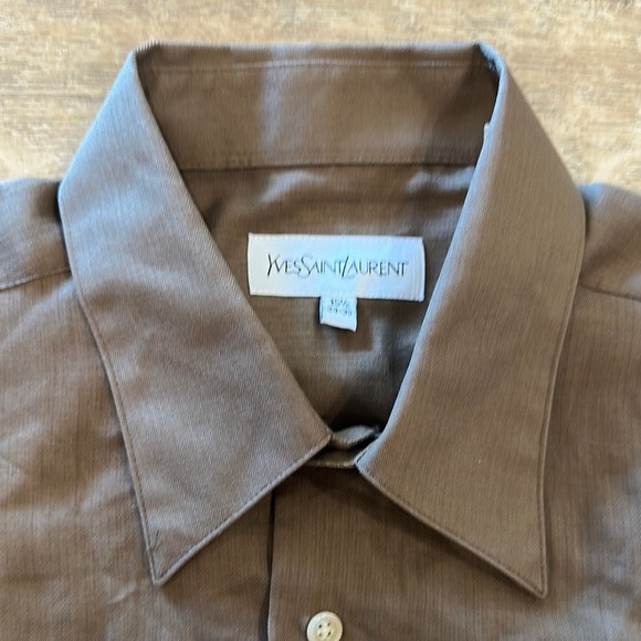 Yves Saint Laurent Men's Brown Dress Shirt - Picture 2 of 5
